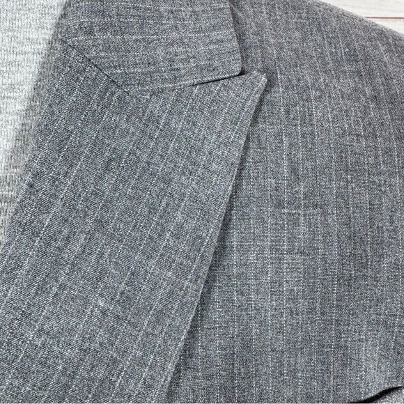 Banana Republic Pinstripe Two Button Blazer Jacket Grey Size 6 - Picture 7 of 14